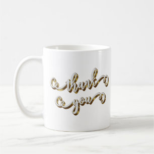 Taza De Café Tipografía de oro moderna gracias
