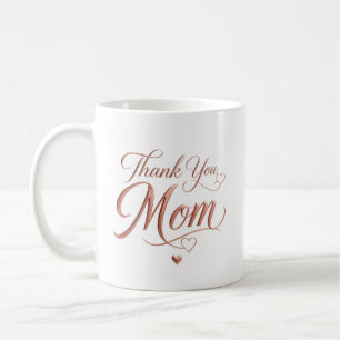 Taza De Café Tipografía de oro rosa personalizada de agradecimi
