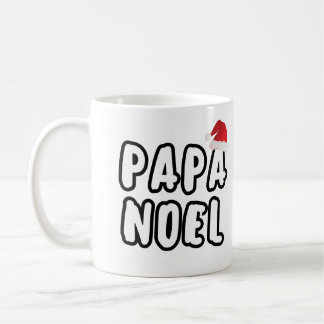 Taza De Café Tipografía de Papa Noel Santa Hat Navidades