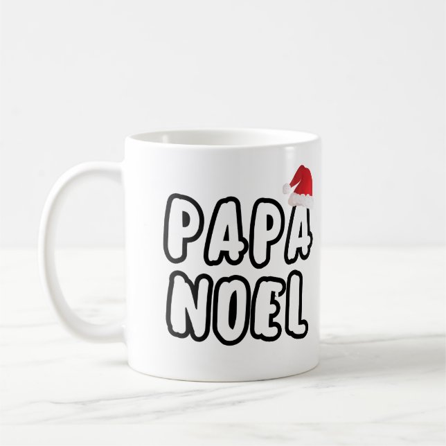 Taza De Café Tipografía de Papa Noel Santa Hat Navidades (Izquierda)