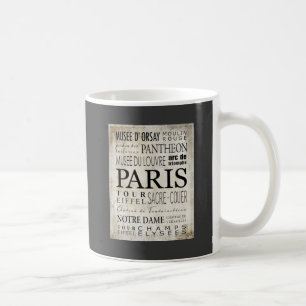 Taza De Café Tipografía de París - estilo del subterráneo