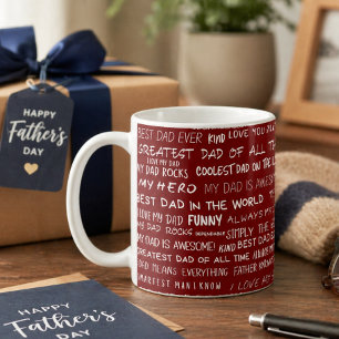Taza De Café Tipografía de patrón de regalo del Día del Padre e