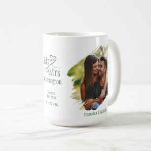 Taza De Café Tipografía de recuerdo de foto de corazón elegante
