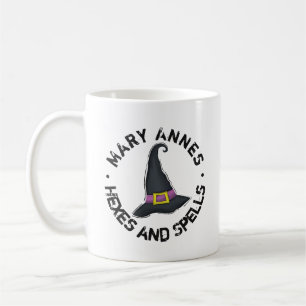 Taza De Café Tipografía de sombrero de bruja de Halloween capri