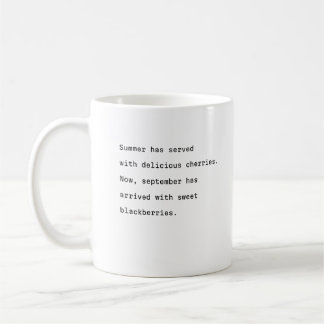 Taza De Café Tipografía de tazón de café de septiembre cerezas 