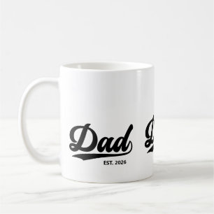 Taza De Café Tipografía del año de establecimiento de papá nuev