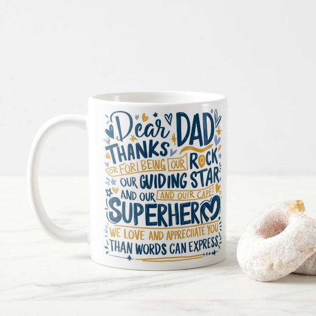 Taza De Café Tipografía del Día del Padre (Con donut)