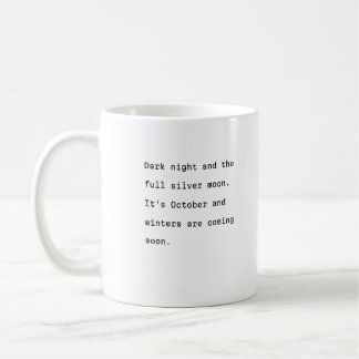 Taza De Café Tipografía del tazón del café de octubre poética l