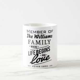 Taza De Café Tipografía del vintage del amor del miembro de la