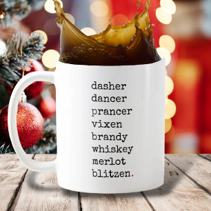 Taza De Café Tipografía divertida de la raza negra de los renos