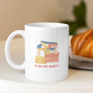 Taza De Café Tipografía divertida de Pillow Fort Architect