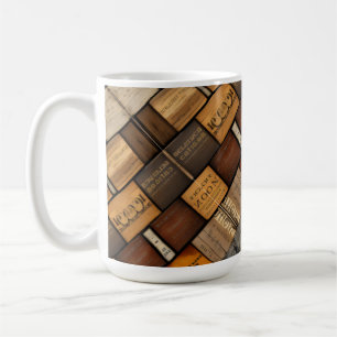 Taza De Café Tipografía en bloques de madera y colección de art