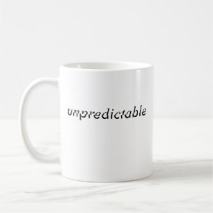 Taza De Café Tipografía expresiva "impredecible" negra divertid