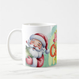 Taza De Café Tipografía Feliz Navidad y Luces y Ciervos