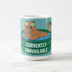 Taza De Café Tipografía Gráfica de Relajación en Piscina de Car