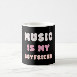 Taza De Café Tipografía Groovy de los años 70 - La música es mi