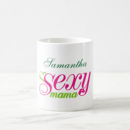 Taza De Café Tipografía mestiza sexy rosa y verde (editable)