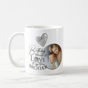 Taza De Café Tipografía minimalista para cumpleaños de hermano