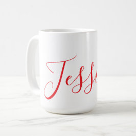 Taza De Café Tipografía Minimalista personalizada de Red Elegan