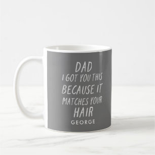 Taza De Café Tipografía moderna graciosa papá cabello gris d