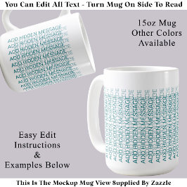 Taza De Café Tipografía Moderna Mensaje Secreto Personalizable 