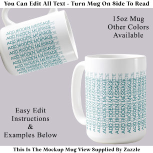 Taza De Café Tipografía Moderna Mensaje Secreto Personalizable