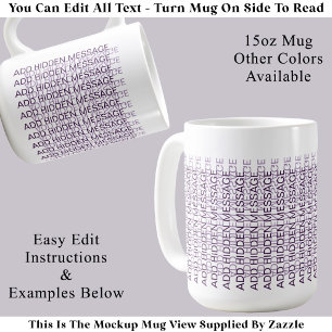 Taza De Café Tipografía Moderna Mensaje Secreto Personalizado A