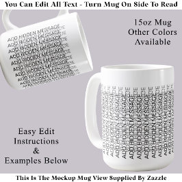 Taza De Café Tipografía Moderna Mensaje Secreto Personalizado B
