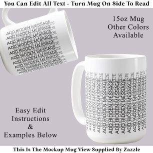 Taza De Café Tipografía Moderna Mensaje Secreto Personalizado B