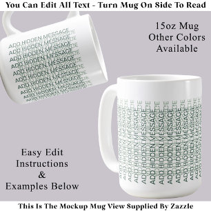 Taza De Café Tipografía Moderna Mensaje Secreto Personalizado G
