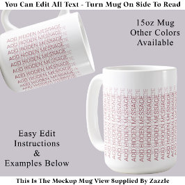 Taza De Café Tipografía Moderna Mensaje Secreto Personalizado P