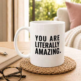 Taza De Café Tipografía Moderna Negra Blanca Cita Inspiradora