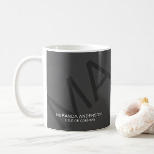 Taza De Café Tipografía Moderna Negrita Monograma Profesional