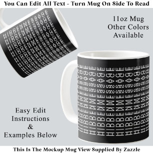 Taza De Café Tipografía moderna personalizada Ilusión óptica Te