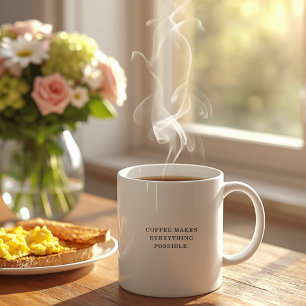 Taza De Café Tipografía moderna y divertida de citas de café
