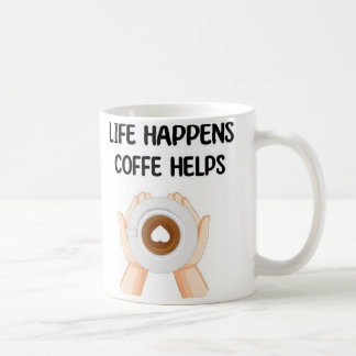 Taza De Café Tipografía Moderna y Divertida La Vida Sucede