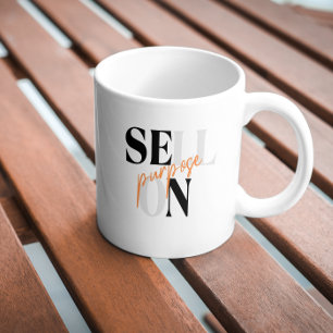 Taza De Café Tipografía Motivacional 'Vende con Propósito'