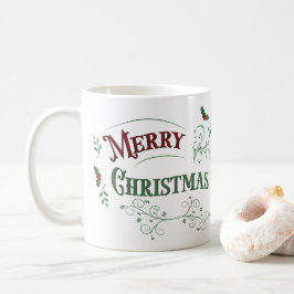 Taza De Café Tipografía Navideña Vintage