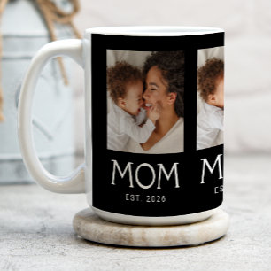 Taza De Café Tipografía Negra 3 Foto de Mamá Establecida