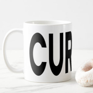 Taza De Café Tipografía negra CURIOSA