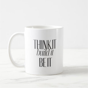 Taza De Café Tipografía Negra Negrita Inspira Acción Creativos