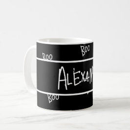 Taza De Café Tipografía personalizada de 'boo' para Halloween e