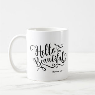 Taza De Café Tipografía Personalizada HOLA HERMOSA