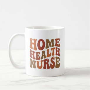 Taza De Café Tipografía Retro de Enfermera de Salud en el Hogar