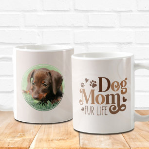 Taza De Café Tipografía retro de mamá perro Personalizado de fo