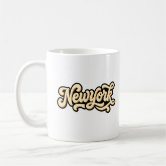 Taza De Café Tipografía Retro de Nueva York Ciudad Imperio de l