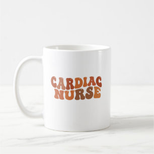 Taza De Café Tipografía Retro Personalizada de Enfermera Cardía