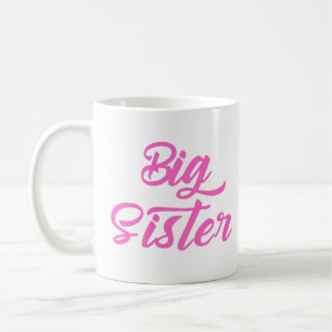 Taza De Café Tipografía rosada de las grandes hermanas