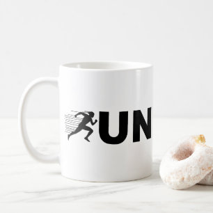Taza De Café Tipografía RUN Diseño de Correr   Corredor Minimal