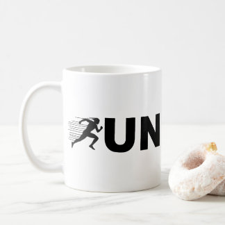 Taza De Café Tipografía RUN Diseño de Correr | Corredor Minimal